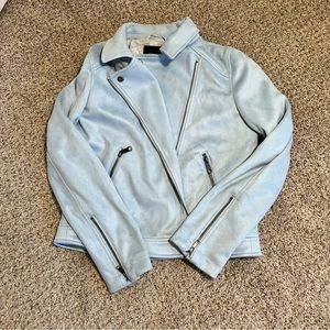 Banana Republic Light Blue Suede Jacket, Size Small
